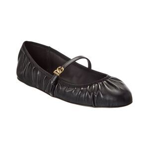 Dolce & Gabbana Dg Logo Leather Flat, Black